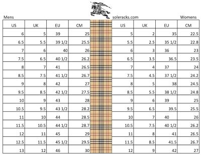 burberry pants size chart|burberry size chart for men.